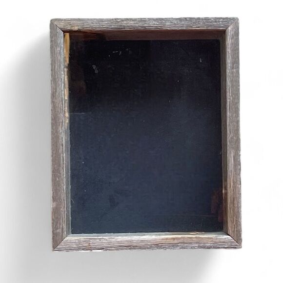 Rustic Reclaimed Wood Shadow Box Wall Hanging Hooks Black Background - Picture 6 of 16